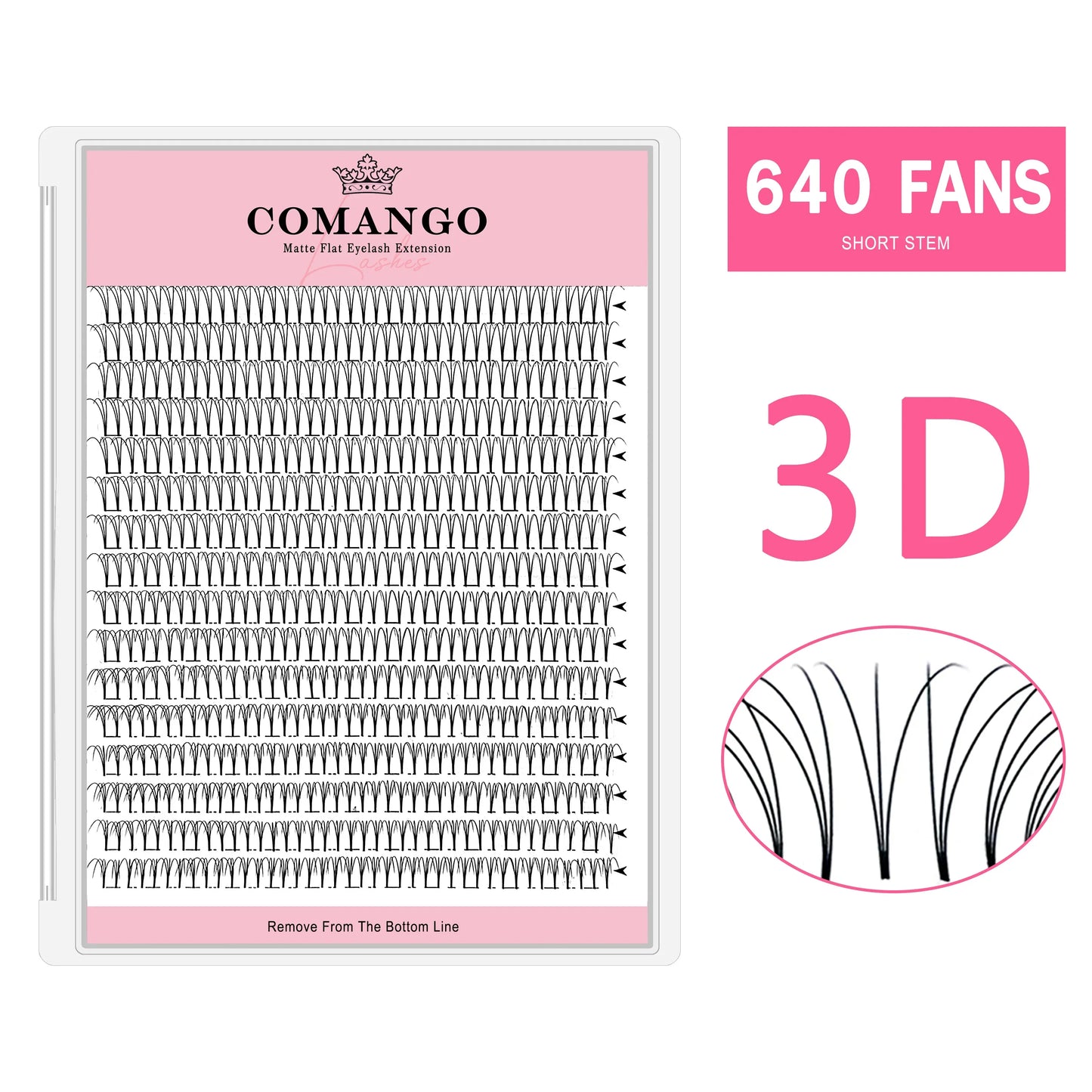CoMango Wispy Premade Volume Lash Fans – 3-10D Individual Short Stem Faux Mink Russian Eyelash Extensions, 320 Fans
