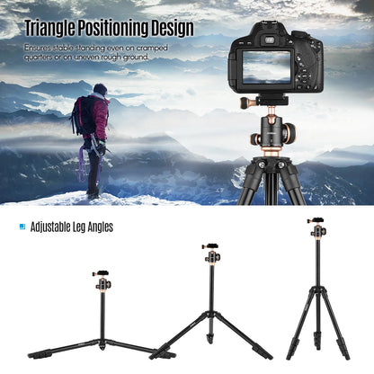 Andoer Q160SA Camera Tripod – Panoramic Ballhead for DSLR, Digital Cameras, Camcorders, Canon, Nikon, Sony