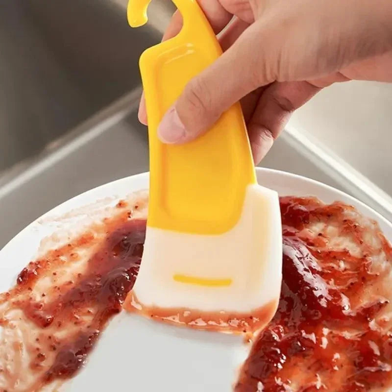 Soft Blade Kitchen Cleaning Spatula Scraper Brush | Pan, Pot & Dish Cleaner Tool for Cooking and Baking