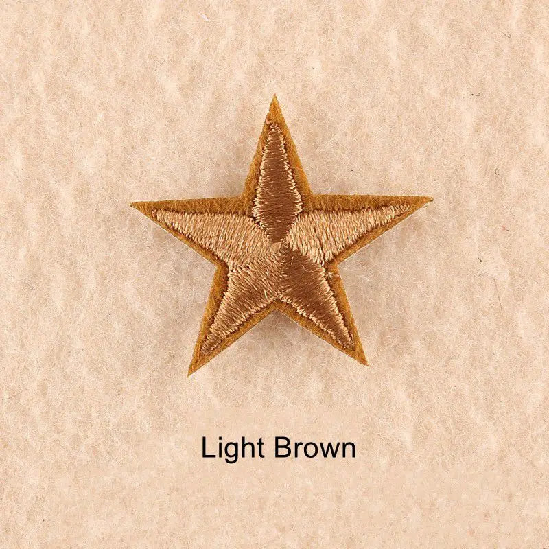 10Pcs Mini Star Embroidery Iron-On Patches – DIY Clothing Appliques Pentagram Stickers for Jackets, Jeans & Bags (Black, White, Gold)