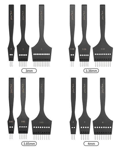 WUTA 3G Replaceable Leather Punch Heads – Diamond, Olive & Round Hole Pricking Irons for DIY Leathercraft