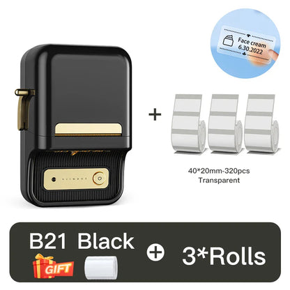 NIIMBOT B21 Portable Thermal Printer – 1500mAh Wireless Sticker Printer with Self-Adhesive Labels for Barcode, Clothing & Jewelry