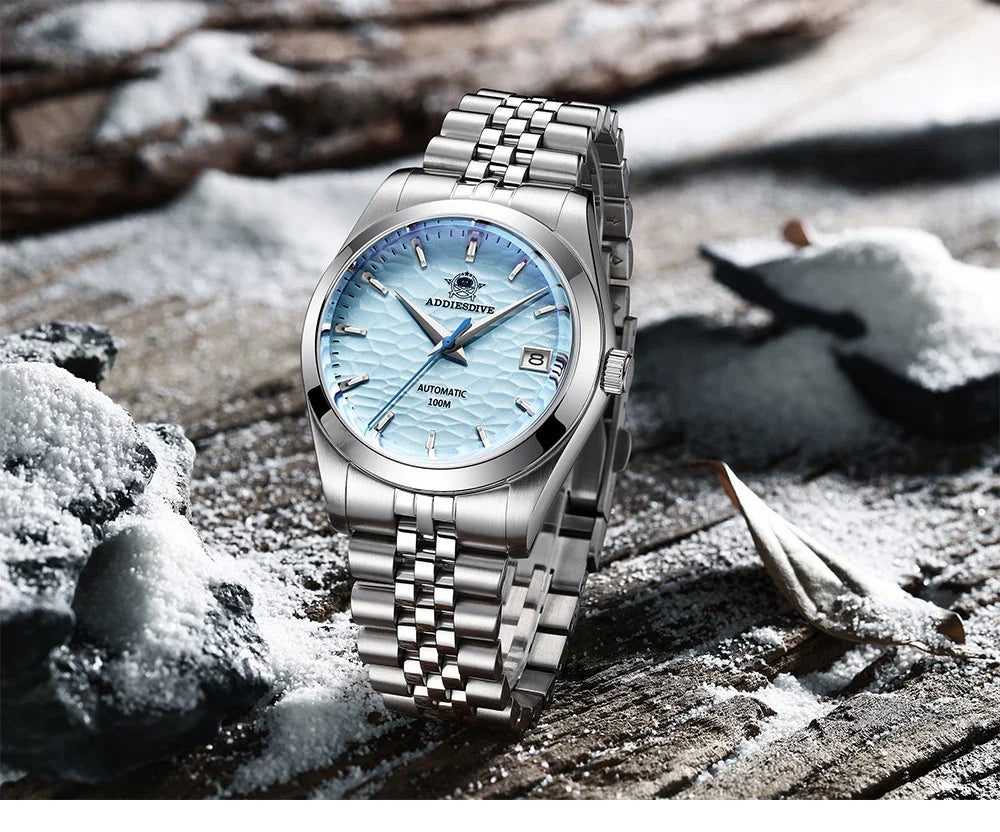 ADDIESDIVE 2024 Luxury Couple Watches – Sapphire Crystal Automatic Mechanical NH35A Steel Wristwatch for Men & Women Gift
