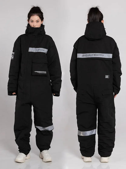 Winter Waterproof Windproof Motorcycle & Ski All-in-One Suit — Thick Plush Cold-Proof Riding Jacket