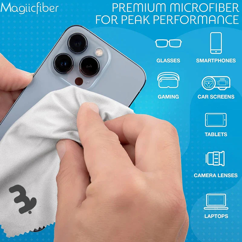 MagiicFiber Microfiber Cleaning Cloths (2-Pack) – Premium for Phones, Glasses, Lenses & Screens
