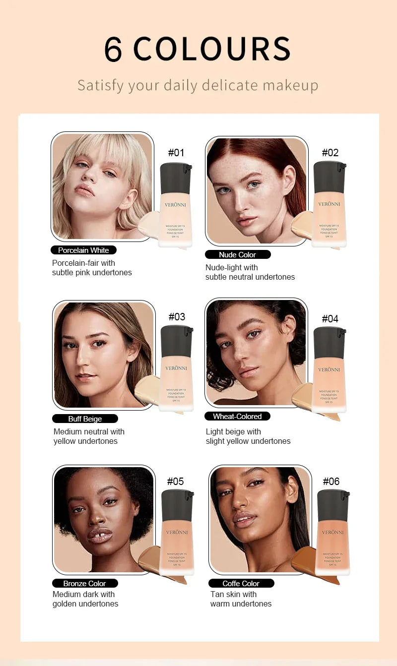 Matte Liquid Foundation – Full Coverage BB Cream with Oil Control, Waterproof & Long-Lasting Natural Face Base