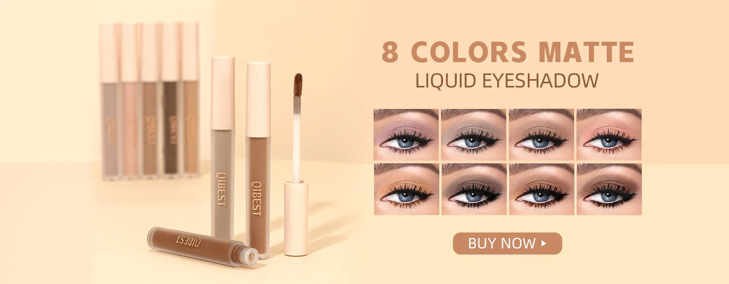 QIBEST Double-Head Glitter Liquid Eyeshadow – Contour Blush, Shimmer & Matte Pigment for Natural Cheek & Eye Makeup