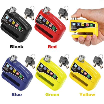 Motorcycle & Bicycle Alarm Disc Brake Lock — Anti-Theft Wheel Lock with Keys for Motorcycles, Scooters & E-Bikes