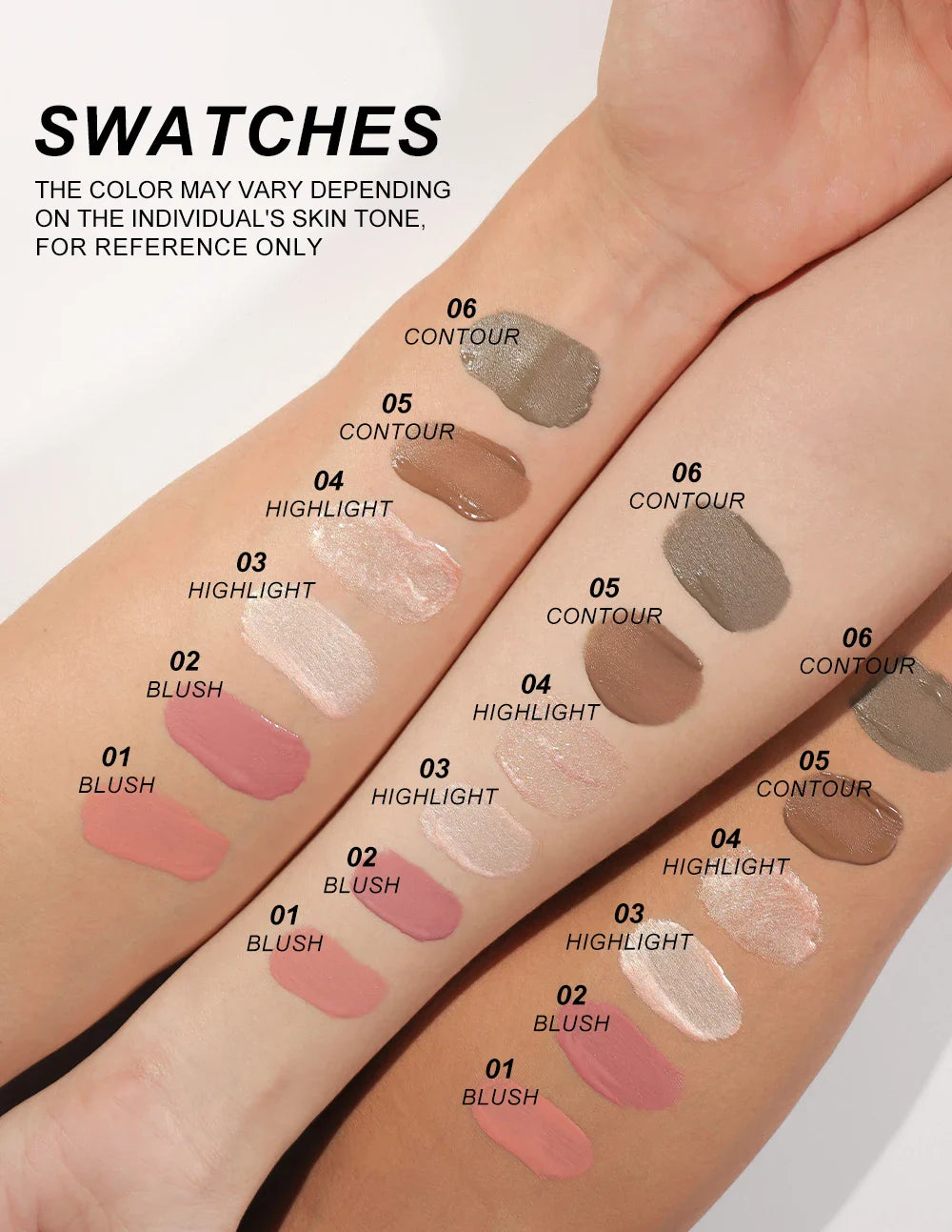 YOUNG VISION Air Cushion Powder Blusher - High Gloss Stick Rouge Makeup Liquid, 6 Color Options