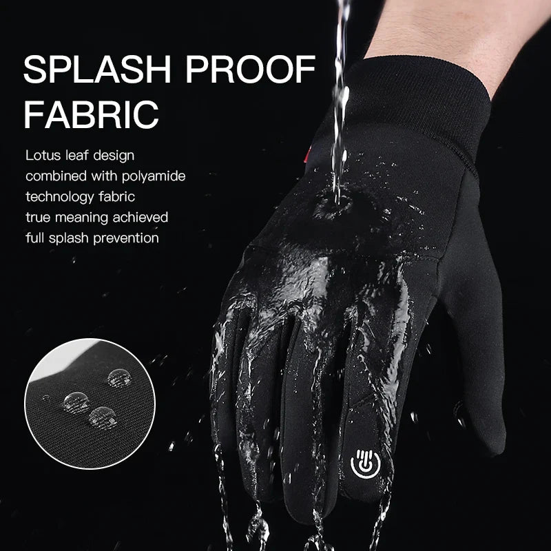 Autumn Winter Outdoor Cycling Gloves – Water & Windproof, Thicken Warm, Touchscreen, Shockproof, Non-Slip for Men