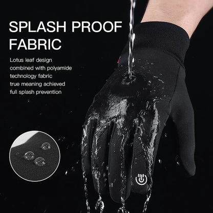Autumn Winter Outdoor Cycling Gloves – Water & Windproof, Thicken Warm, Touchscreen, Shockproof, Non-Slip for Men