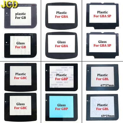 JCD Screen Lens Cover Protector for Game Boy Series | Plastic Glass with Adhesive for GB, GBA SP, GBC