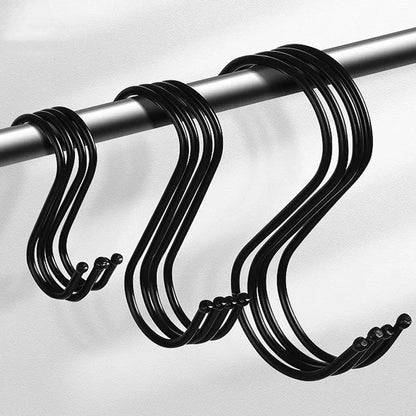 10/50pcs Metal S-Shape Hooks – Multi-Function Hangers for Kitchen, Bathroom, Bedroom, Clothes, Bags & Plants