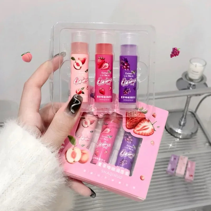 Jelly Fruit Lip Balm – Plant Extract Moisturizing Nourishing Lip Gloss, Long-Lasting Hydrating Juicy Peach Lip Care