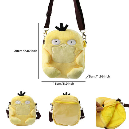 Pokemon Plush Backpack – Pikachu, Gengar, Mimikyu, Snorlax, Rowlet, Psyduck, Lucario, Charmander Anime Shoulder Bag & Doll Toy