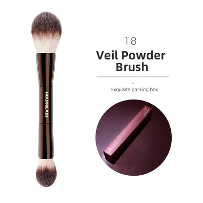 Hourglass Retractable Makeup Brush Set – Professional Eyeshadow, Foundation, Concealer, Powder, Bronzer, Blusher & Eyeliner Brushes