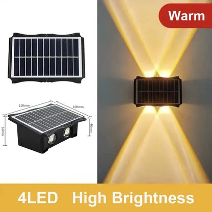 Solar Wall Lamp - Waterproof Outdoor LED Up & Down Light for Garden, Yard & Balcony Decor