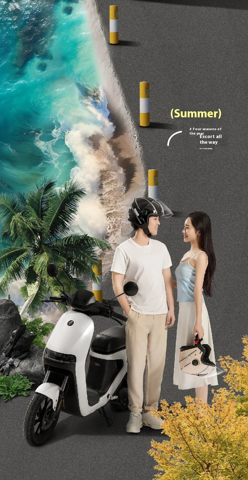 2024 New Motorcycle & Electric Car Helmet – Men’s & Women’s Safety Helmet with Anti-Fog Double Lens, Four Seasons Universal
