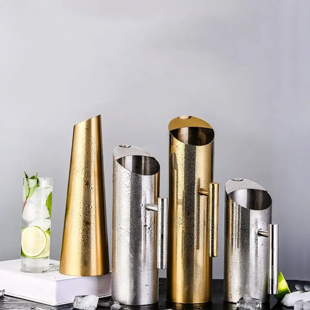 Stainless Steel Coffee Jug - Large 1L/1.5L/2L Water Pitcher with Splash-Proof Design