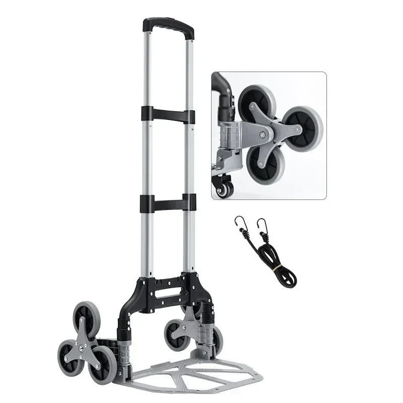 GIANXI Folding Shopping Cart with Wheels – Portable Aluminum Alloy Trolley for Outdoor & Stair Climbing