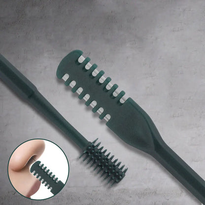 Portable Manual Nose Hair Trimmer - Waterproof Double Head Hair Remover with Storage Box for Men & Women