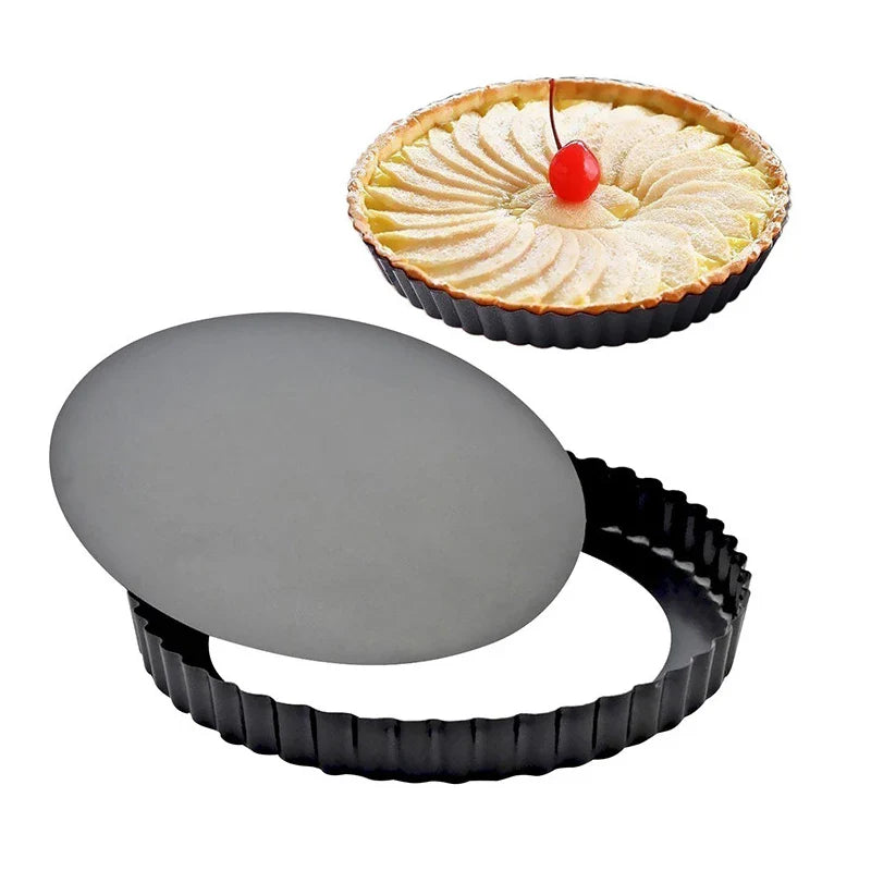 20–30cm Non-Stick Fluted Tart & Quiche Pan – Round Heavy-Duty Baking Mold with Removable Bottom for Pie, Pizza & Cake