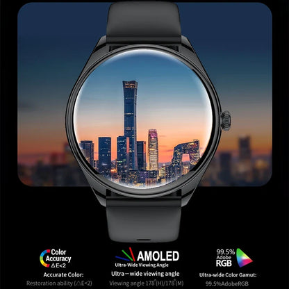 Ultra-Thin AMOLED Smartwatch for Men - 3D Display, Fitness Tracking, Heart Rate, Bluetooth Calls & Waterproof Design