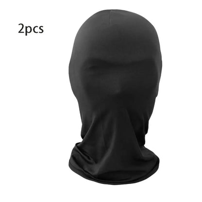 Black Cosplay Full Mask - Breathable Thin Hood Head Cover for Halloween & Costume Parties
