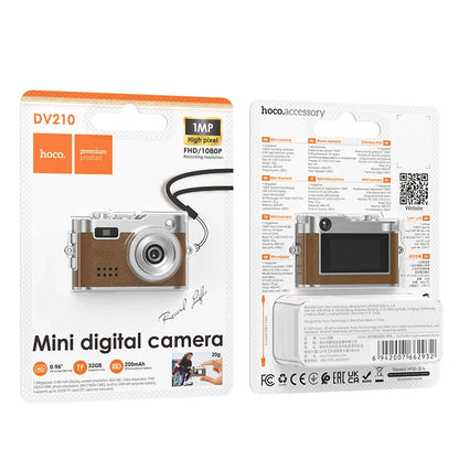HOCO Retro Mini Digital Camera 1080P HD Video Recorder with 0.96-Inch Screen – Compact Indoor Outdoor Camera for Kids Gifts