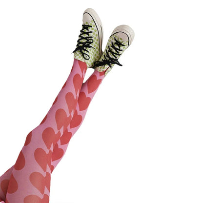 Women’s Patterned Pantyhose – Y2K Tie-Dye Sheer Tights with Hollow Mesh, Funky Grunge Streetwear Leggings