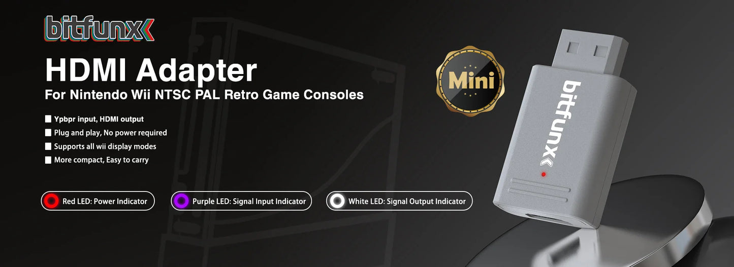 Bitfunx GC Video HDMI Adapter – Digital AV to HDMI Converter for Nintendo GameCube NGC DOL-001 Console
