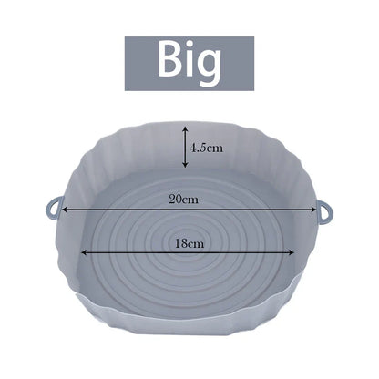 Reusable Air Fryer Silicone Pot & Baking Tray Set – 1/2/3PCS Silicone Basket for Pizza, Fried Chicken & Grill