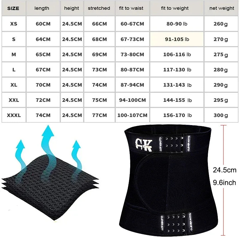 Men’s Waist Trainer Sports Belt — Weight Loss Waist Cincher Trimmer Girdle Corset Body Shaper Wrap