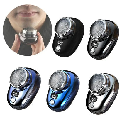 Portable Mini Electric Razor for Men – Cordless Pocket Beard Shaver with Digital Display