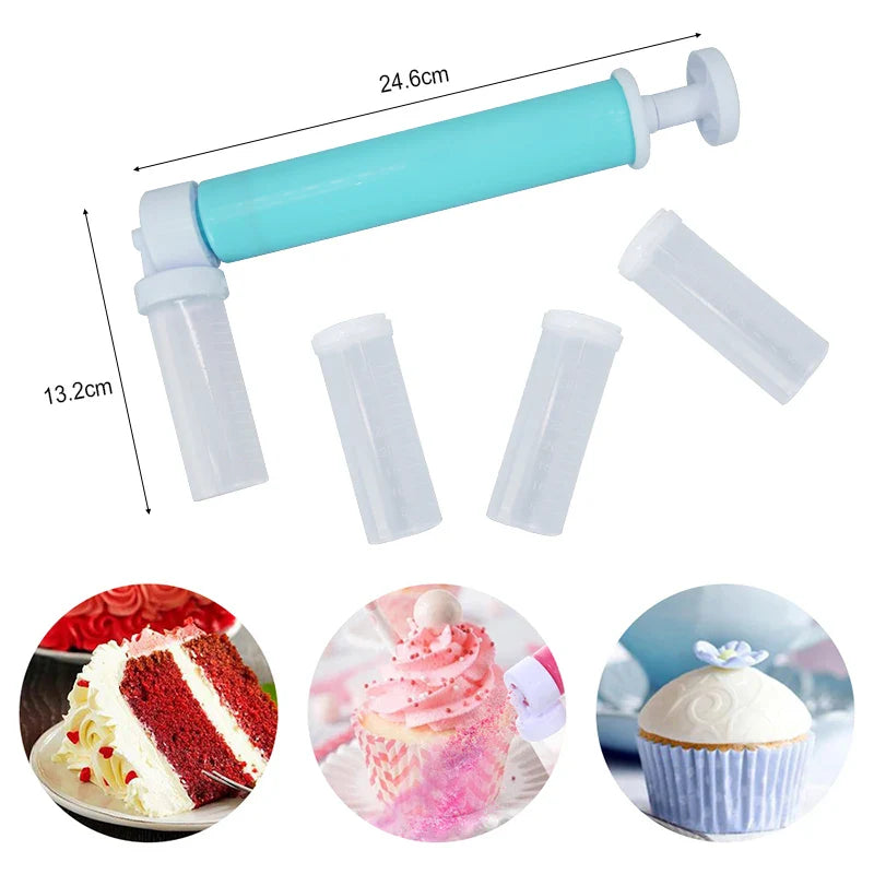 6 Colors Manual Pastry Airbrush Gun - Cake Sprayer for Pastry Decoration - Essential Kitchen Tool for Cake Artistry