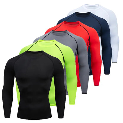 Men's Long Sleeve Workout T-Shirt - Spring Autumn Gym Running Sport, Fitness Sportswear Outdoor Tops, Men's Clothes