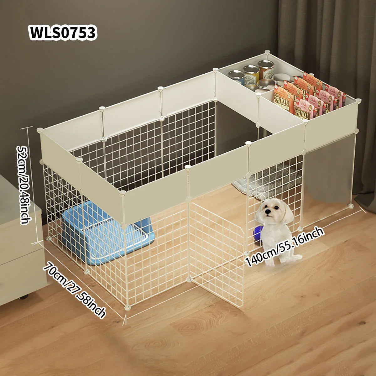 Pet Indoor Dog Fence – Small & Medium Dog House Kennel with Isolation Door