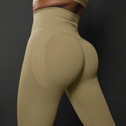 Women’s High Waist Seamless Yoga Leggings – Push Up Hip Lift Gym Pants for Fitness, Running & Workout