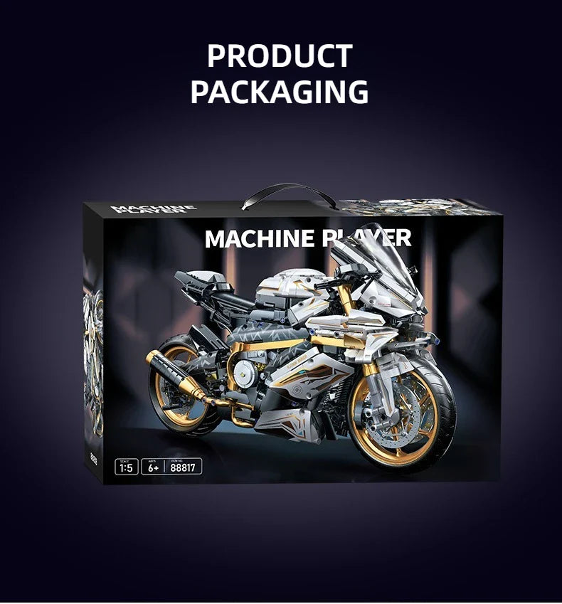 TOYLINX Alloy Motorcycle Building Blocks 2045PCS | Racing Model Toy for Kids & Gift Decoration