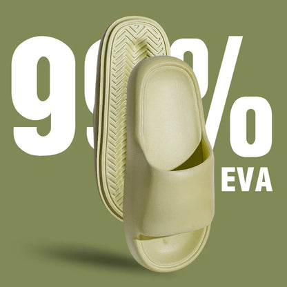 Unisex EVA Non-Slip Pillow Slides – Soft Sole Cloud Slippers for Bathroom, Home & Beach Comfort Platform Sandals
