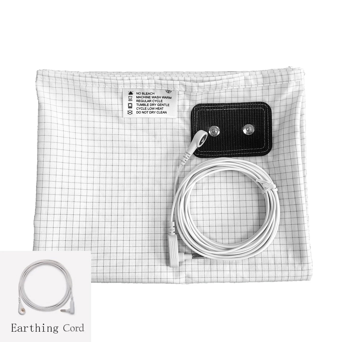 10% Silver Fiber Grounding Bedsheet with Earthing Cord Antistatic Conductive Health Protection Sheet for Stress Relief Sleep Support