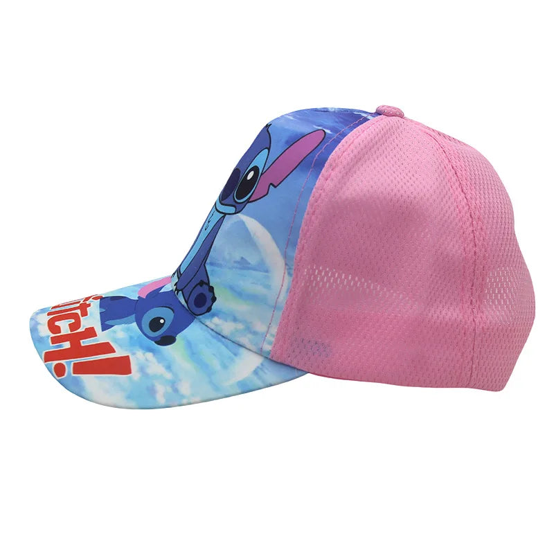 Kids Anime Stitch Mesh Baseball Cap – Kawaii Lilo & Stitch Angel Sun Hat for Outdoor Travel & Gifts