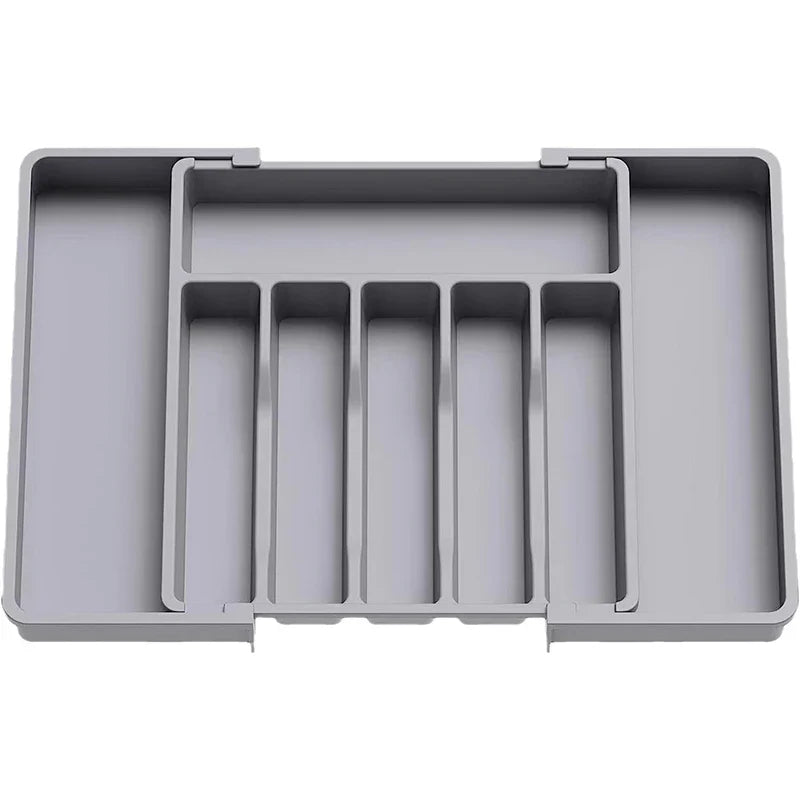 Expandable Adjustable Cutlery Drawer Organizer – Kitchen Utensil Tray with Compartments and Flatware Divider