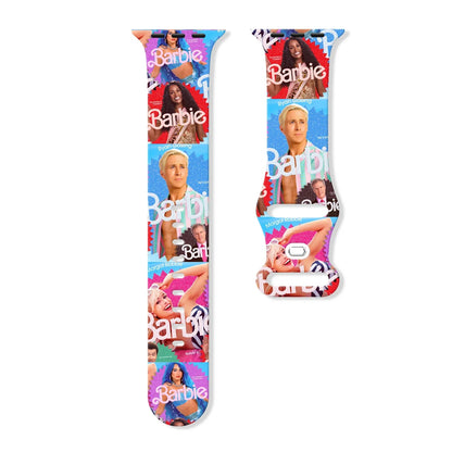 Doll Printed Silicone Strap for Apple Watch 9/8/7/SE/6 - Replaceable 45mm 44mm 42mm 41mm Band for iWatch Sport