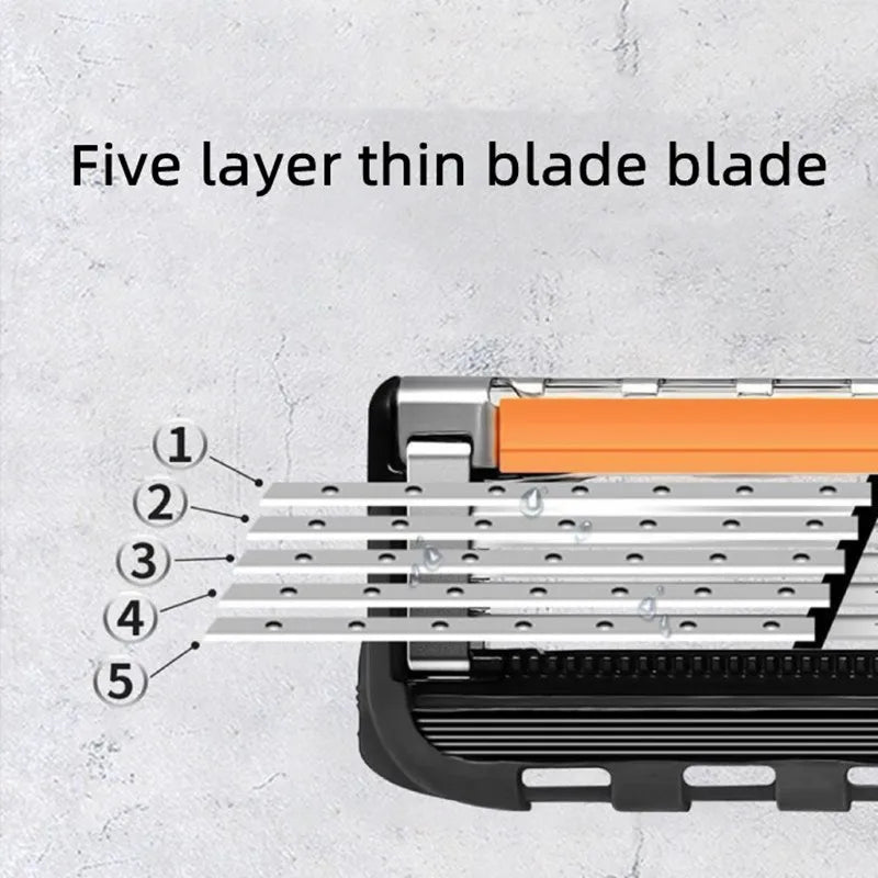 Men’s 5-Layer Fusion Razor Blade Refills – 4/12/24PCS Replacement Cartridges for Beard & Face Shaving