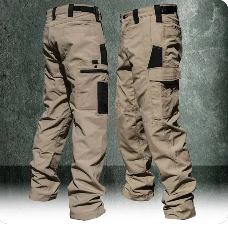 Men's Wear-Resistant Work Pants – Multi-Pocket Straight Cargo Trousers for Outdoor, Tactical, and Casual Wear