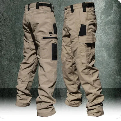 Men's Wear-Resistant Work Pants – Multi-Pocket Straight Cargo Trousers for Outdoor, Tactical, and Casual Wear