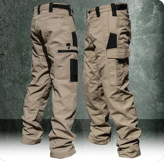 Men's Wear-Resistant Work Pants – Multi-Pocket Straight Cargo Trousers for Outdoor, Tactical, and Casual Wear