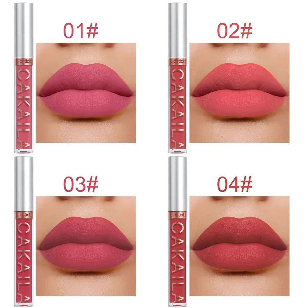 CAKAILA 10-Piece Nude Matte Lip Gloss Set – Waterproof Velvet Liquid Lipstick & Moisturizing Lip Tint for Women