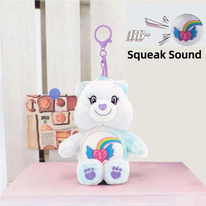 Care Bears Plush Keychain - 15cm Squeaky Bear Pendant for Backpack & Luggage Gift